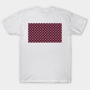 Floral Checkerboard in Pink and Navy Blue T-Shirt